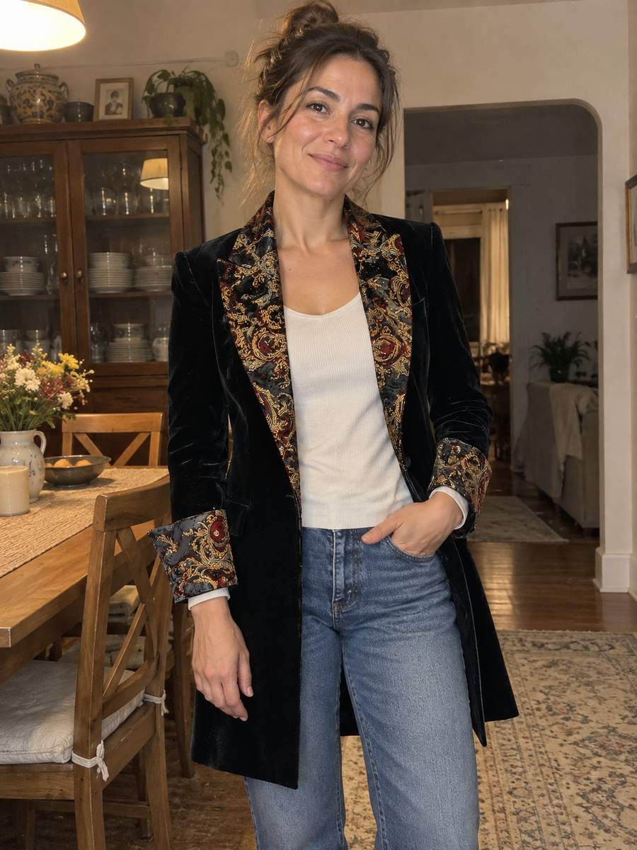 Foto · Vivia · Blazer nero barocco