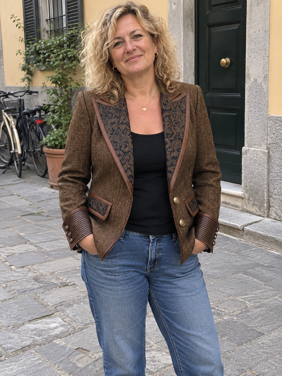 Foto · Iole · Blazer a spina di pesce con pannelli