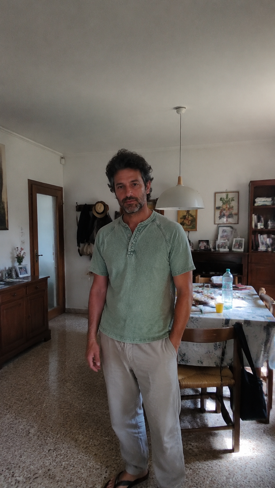 Maglia serafino Marino in cotone lavato