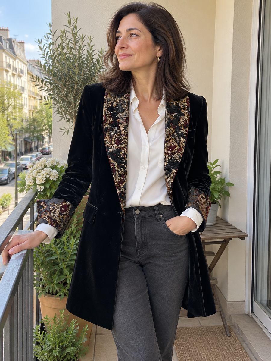Foto · Vivia · Blazer nero barocco