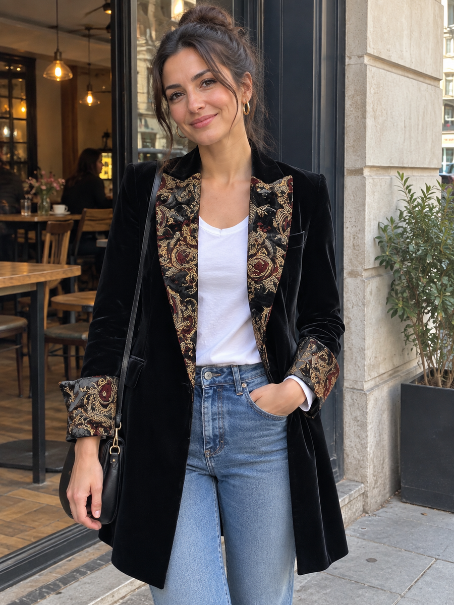 Foto · Vivia · Blazer nero barocco