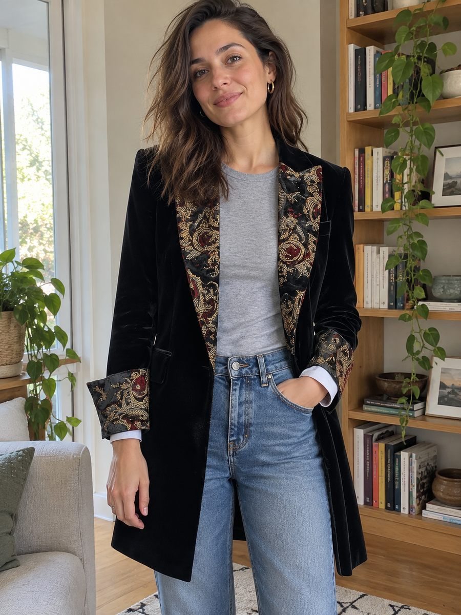 Foto · Vivia · Blazer nero barocco