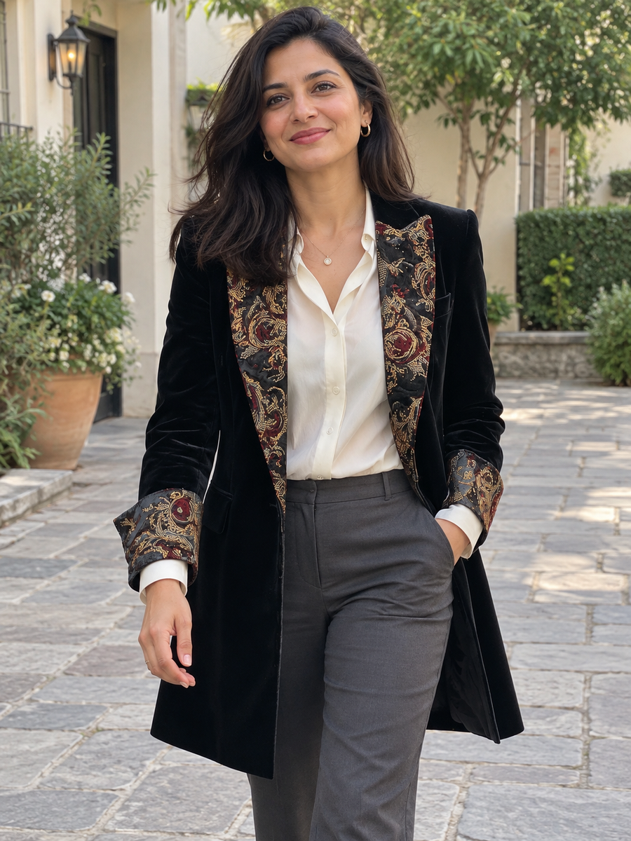 Foto · Vivia · Blazer nero barocco
