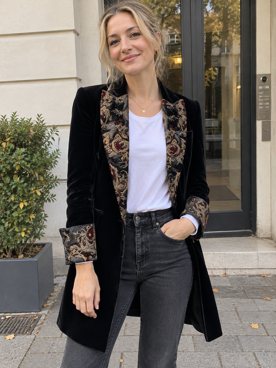 Foto · Vivia · Blazer nero barocco