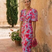 Aura | Abito midi a maniche corte — Colore Rosa
