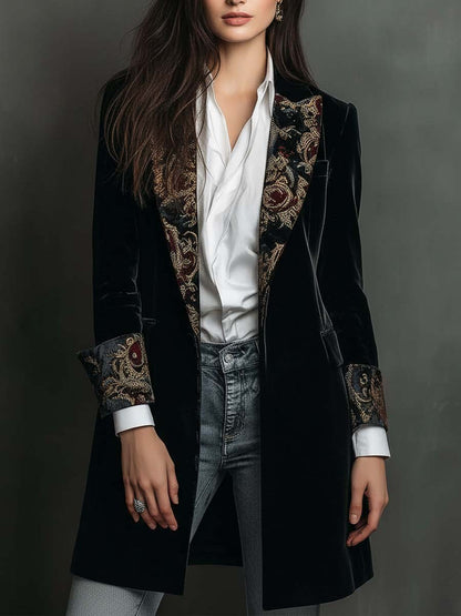 Vivia · Blazer nero barocco