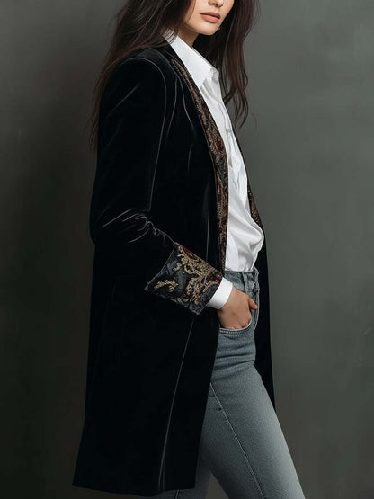 Vivia · Blazer nero barocco