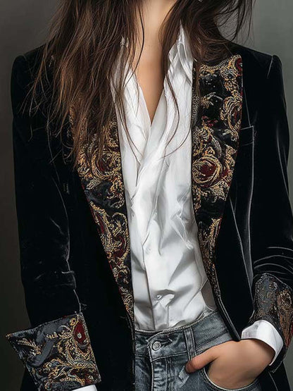 Vivia · Blazer nero barocco