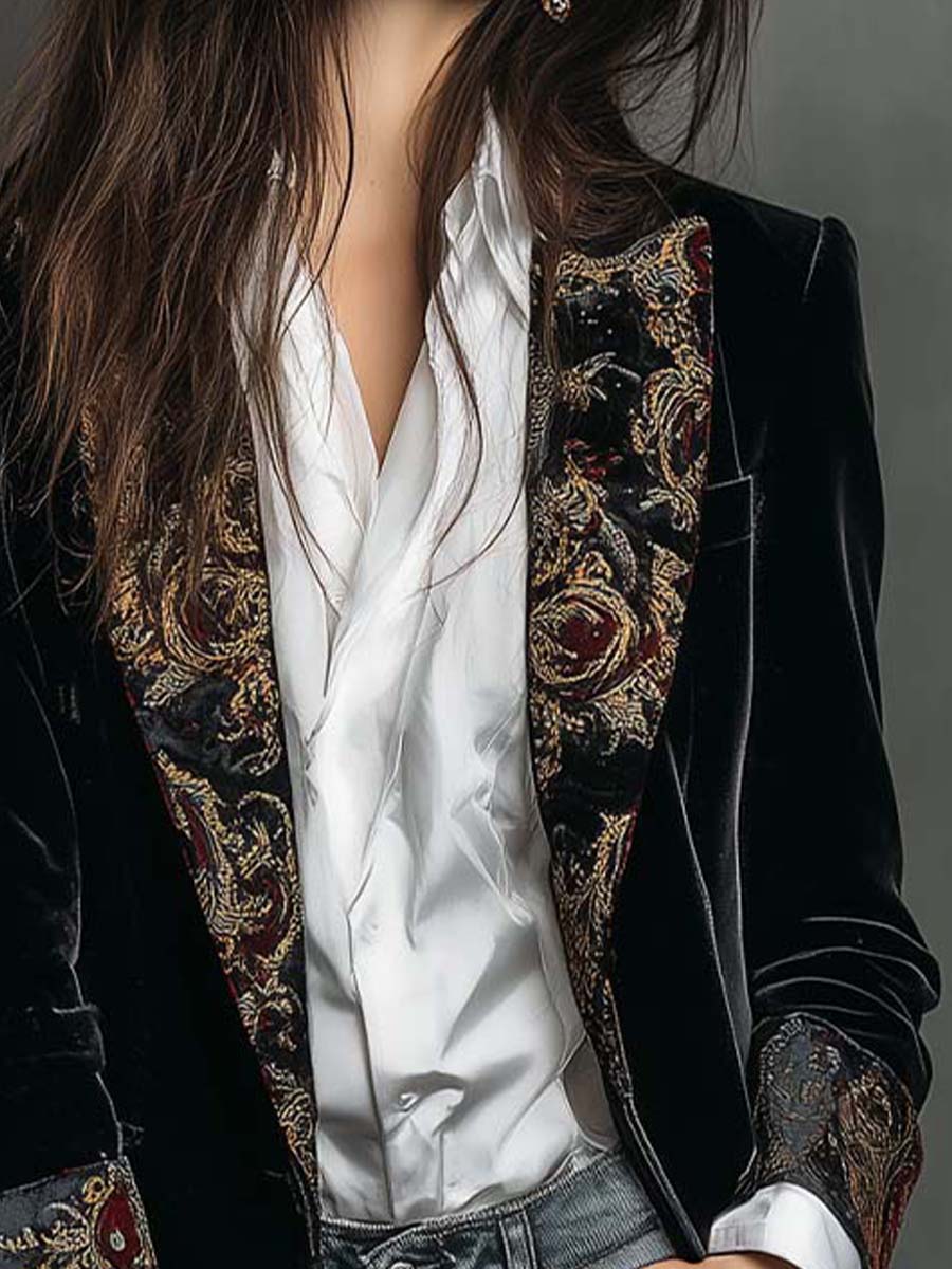 Vivia · Blazer nero barocco · vista 5