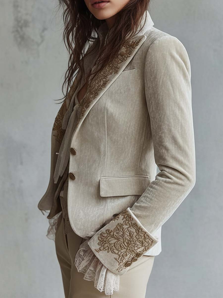 Evelina · Blazer avorio con dettagli dorati · vista 2