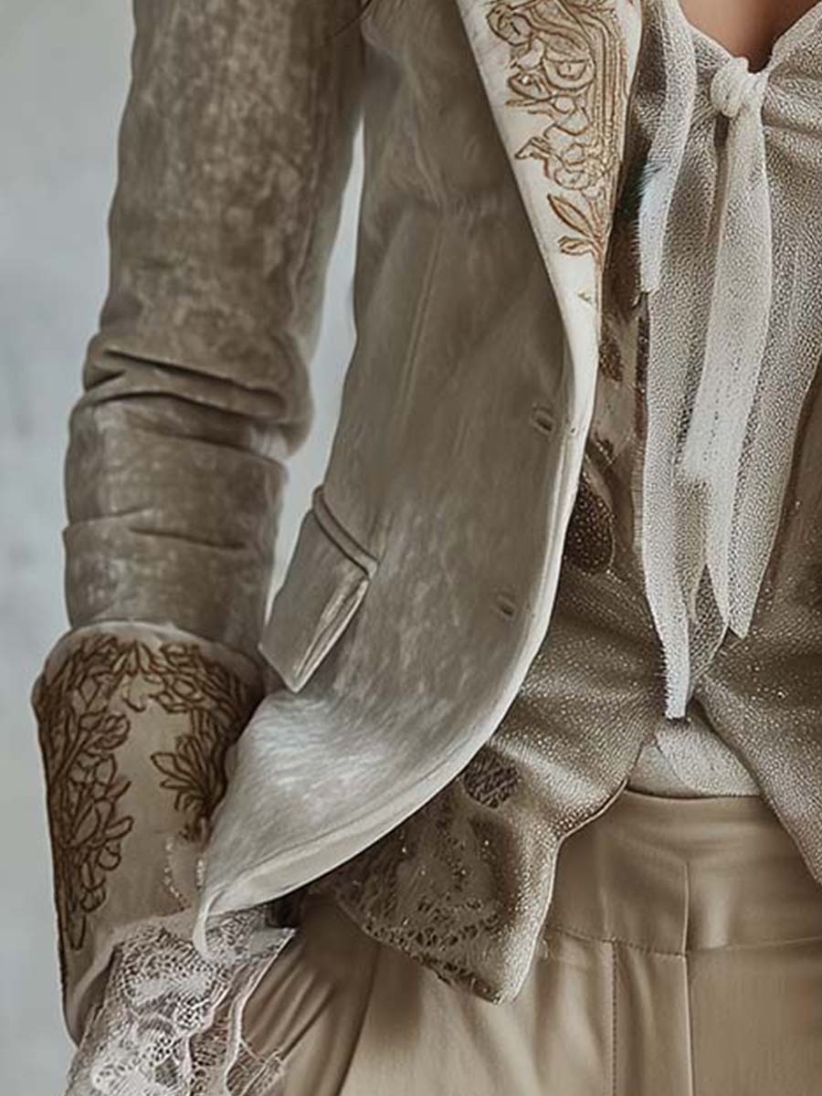 Evelina · Blazer avorio con dettagli dorati · vista 3