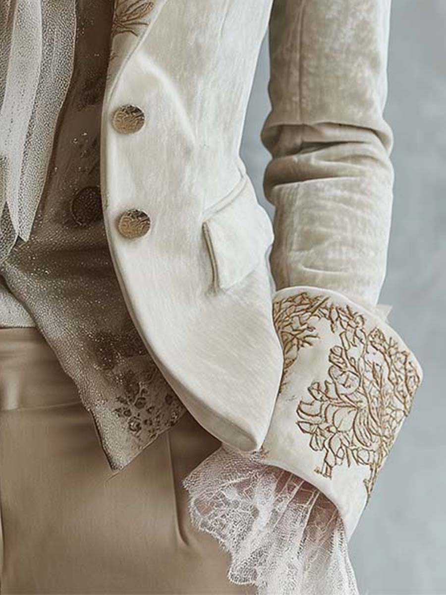 Evelina · Blazer avorio con dettagli dorati · vista 6