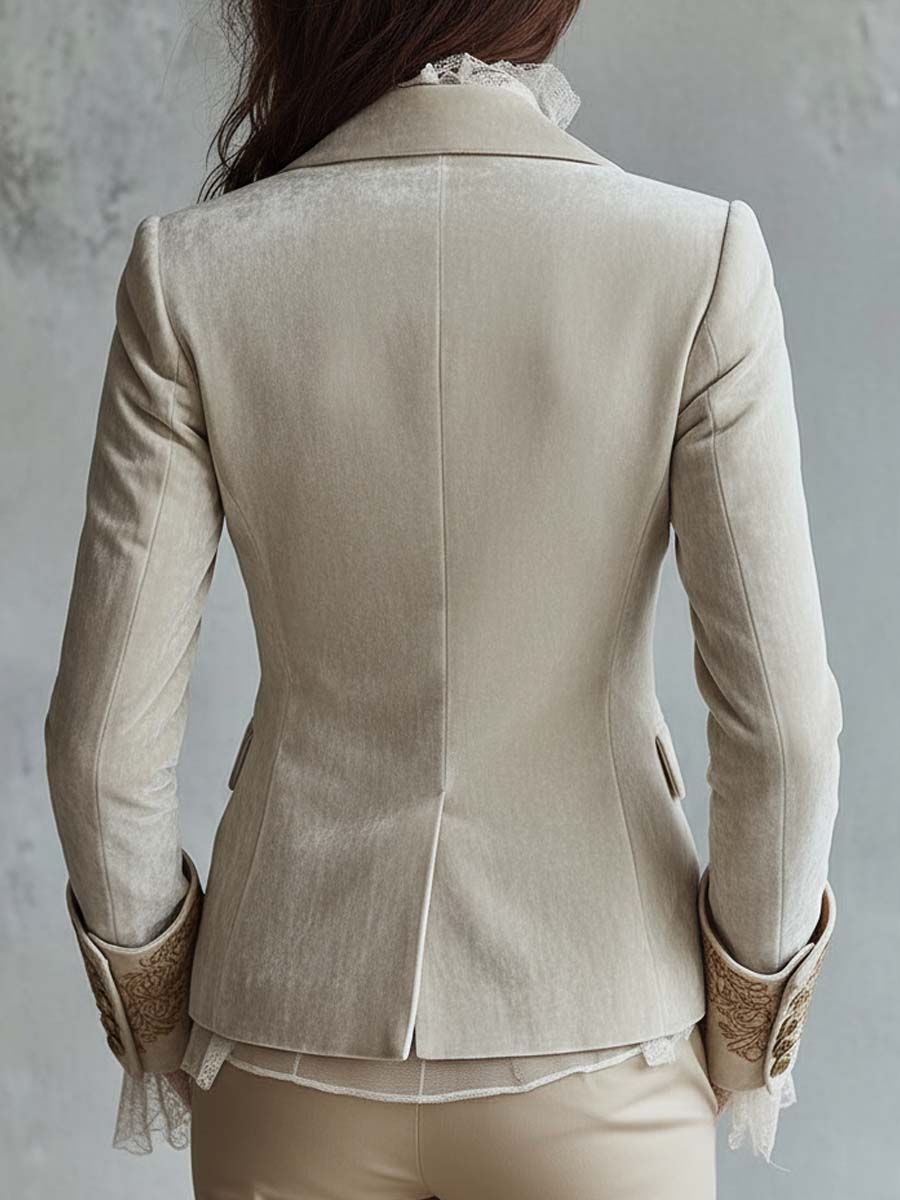 Evelina · Blazer avorio con dettagli dorati · vista 7