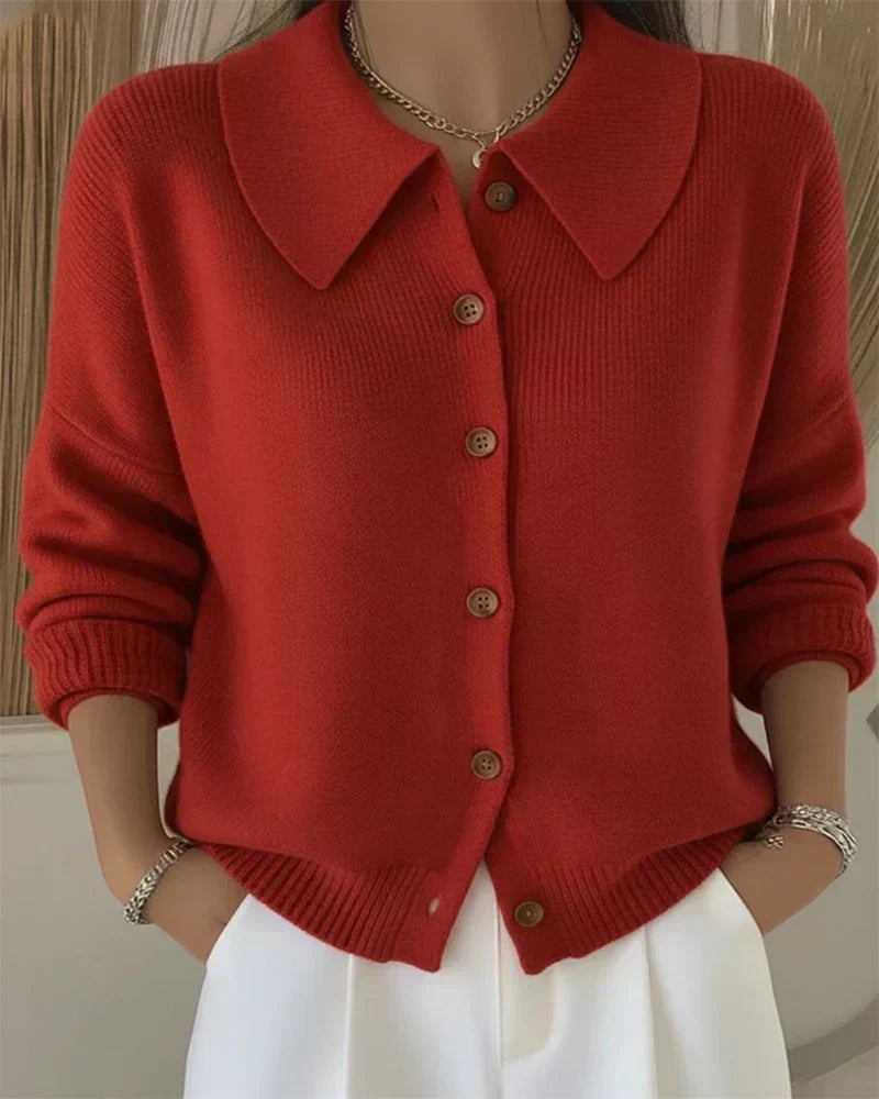 Vega · Cardigan in maglia con collo a camicia