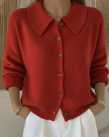 Vega · Cardigan in maglia con collo a camicia