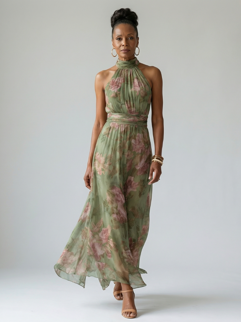 Naomi | Abito lungo con cuello halter