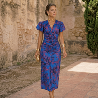 Aura | Abito midi a maniche corte — Colore Viola