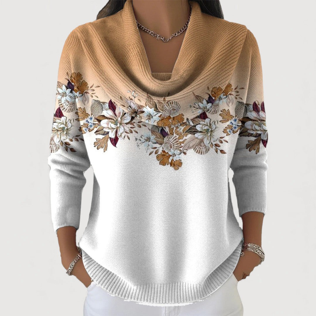 Alba · Maglia floreale con collo alto
