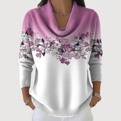 Alba · Maglia floreale con collo alto