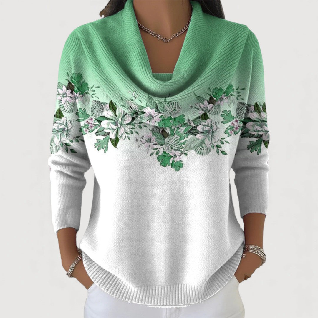 Alba · Maglia floreale con collo alto