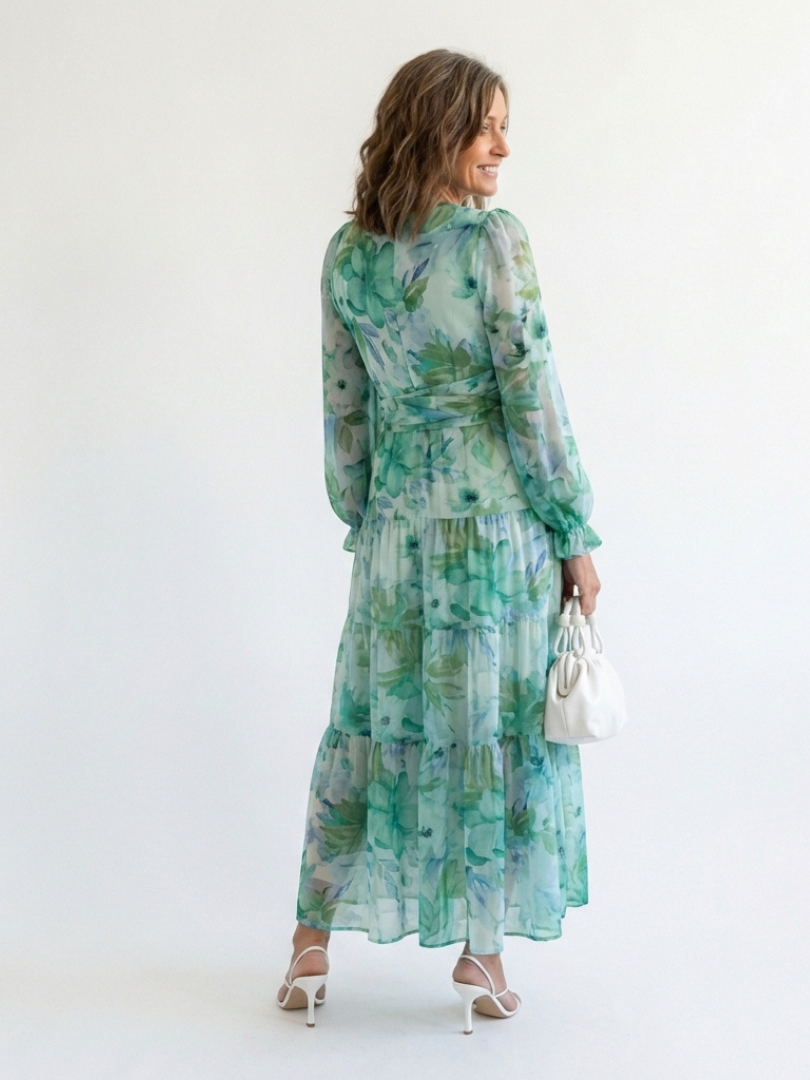 Olivia | Abito lungo de maniche lungo con stampato floreale