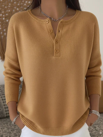 Helena · Maglia in filato con bottoni Henley