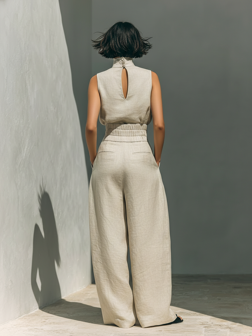Maria · Completo elegante con pantaloni ampi e top