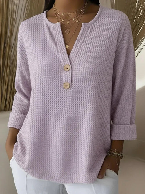 Lucía · Maglia Henley goffrata con bottoni