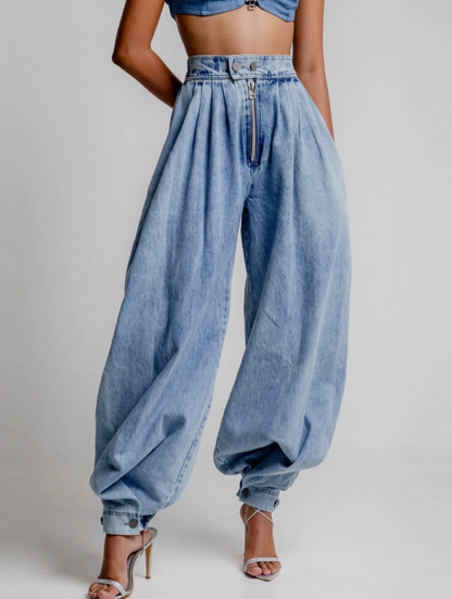 Iolanda · Pantaloni in tela di jeans raffinati