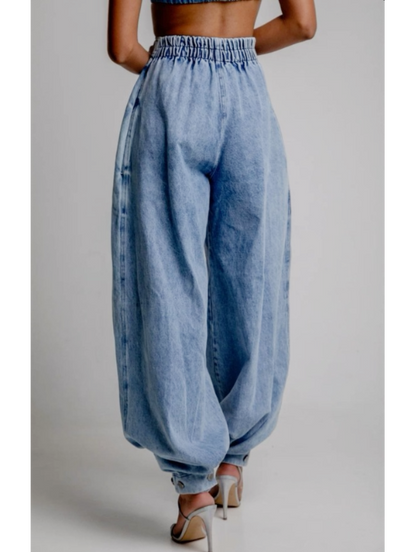 Iolanda · Pantaloni in tela di jeans raffinati