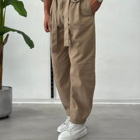 Again · Jeans balloon con cintura — Colore Beige