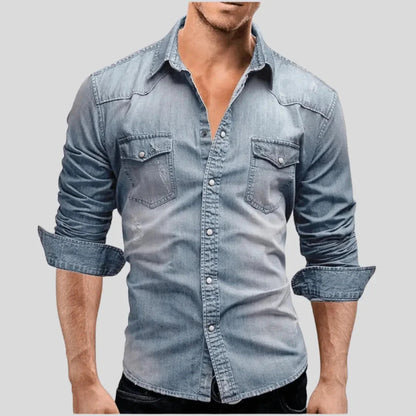 Marino · Elegante Camicia in Denim a Maniche Lunghe
