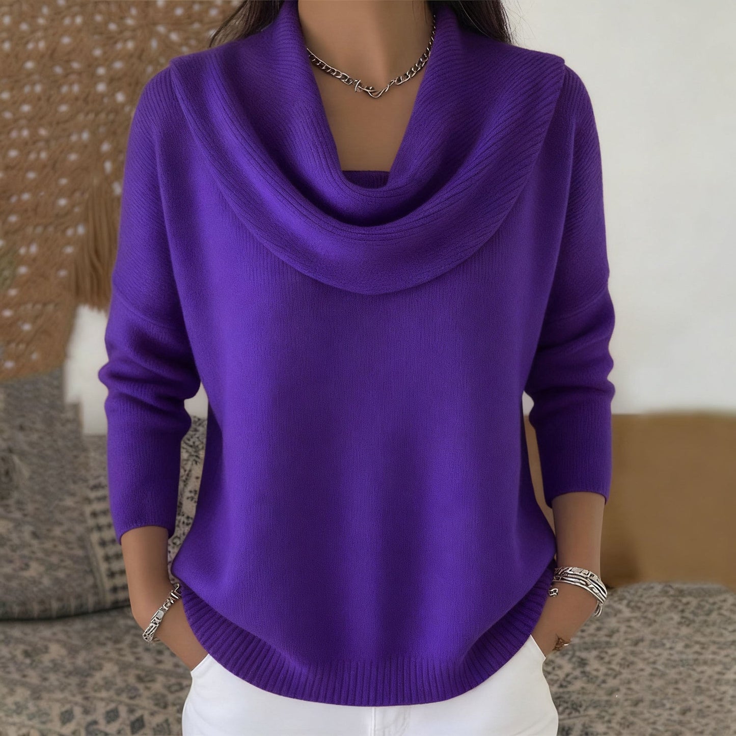 Julia · Maglia con collo drappeggiato