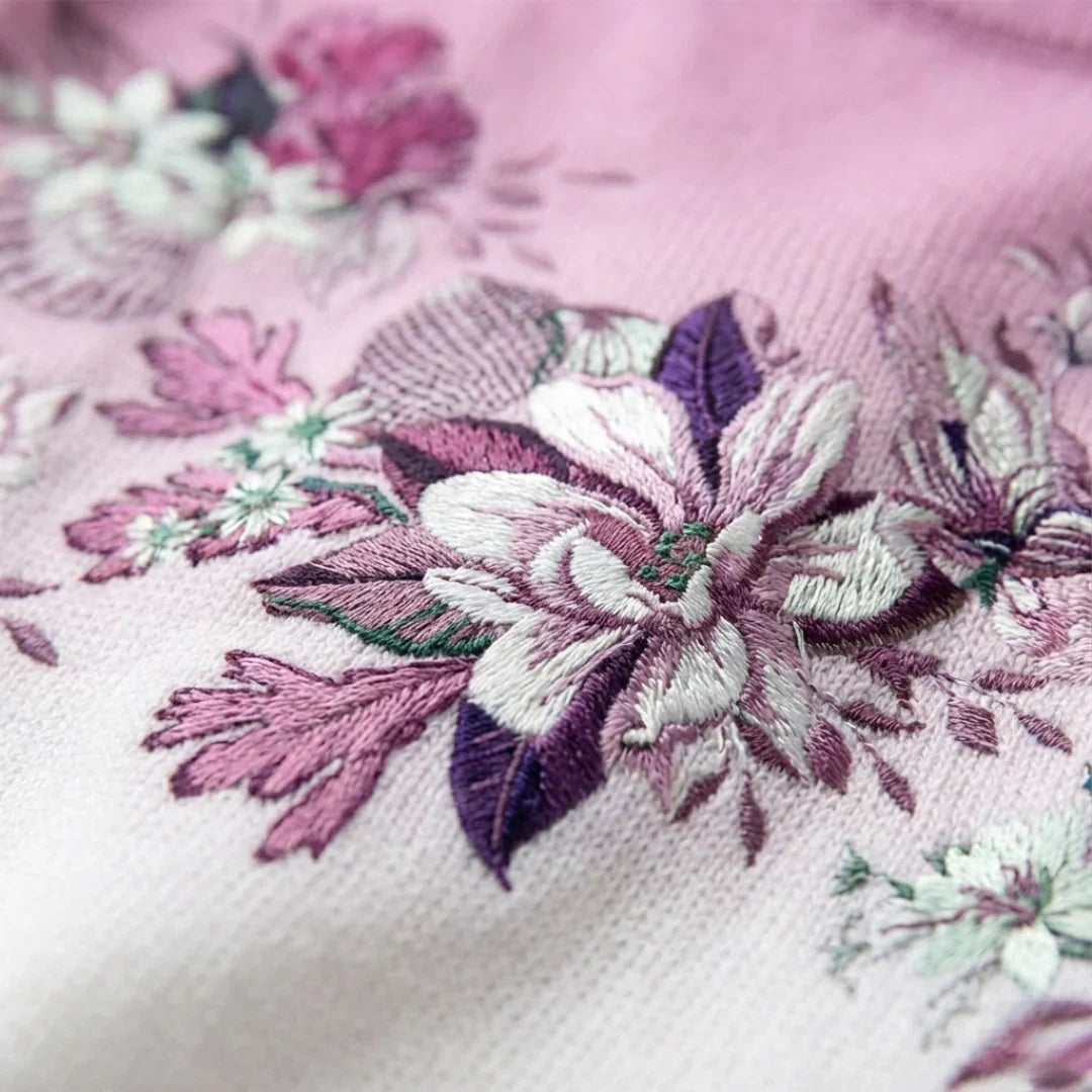 Alba · Maglia floreale con collo alto