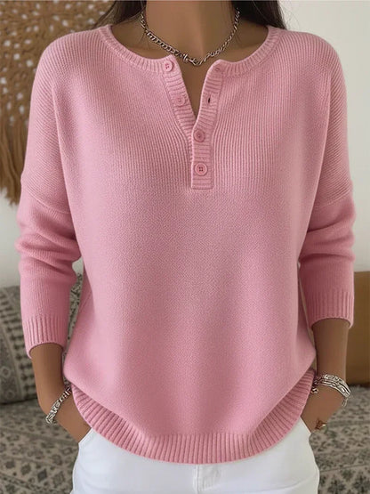 Helena · Maglia in filato con bottoni Henley
