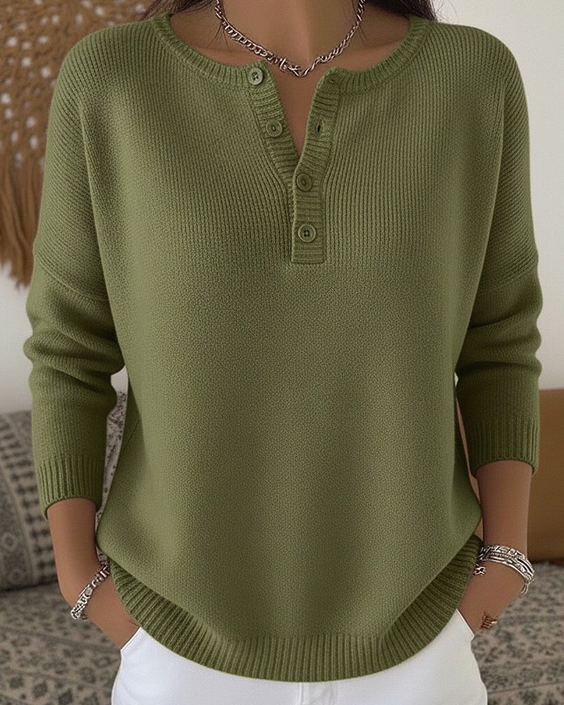 Helena · Maglia in filato con bottoni Henley