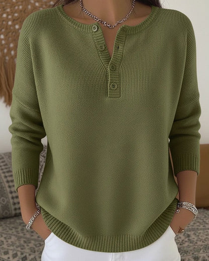 Helena · Maglia in filato con bottoni Henley