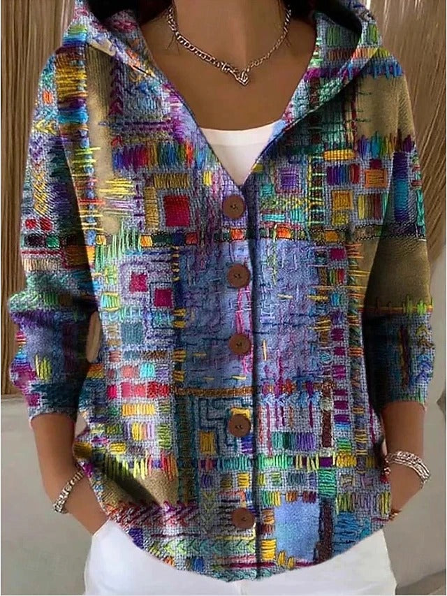 Paloma · Cardigan in maglia stampato con cappuccio