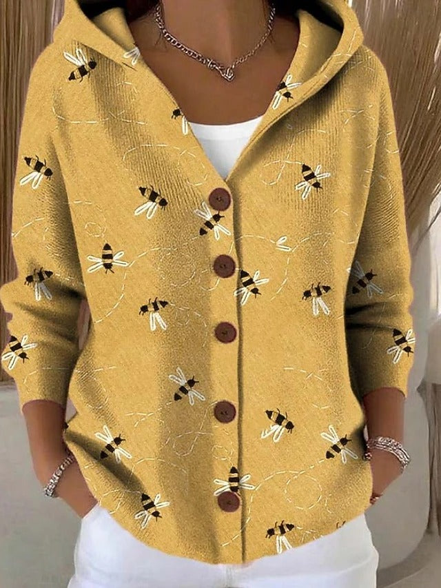 Paloma · Cardigan in maglia stampato con cappuccio