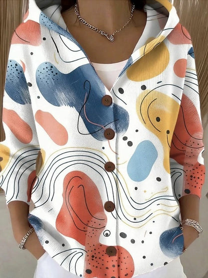 Paloma · Cardigan in maglia stampato con cappuccio