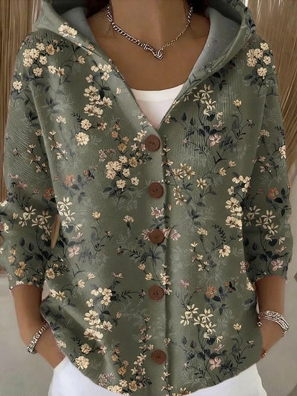 Paloma · Cardigan in maglia stampato con cappuccio
