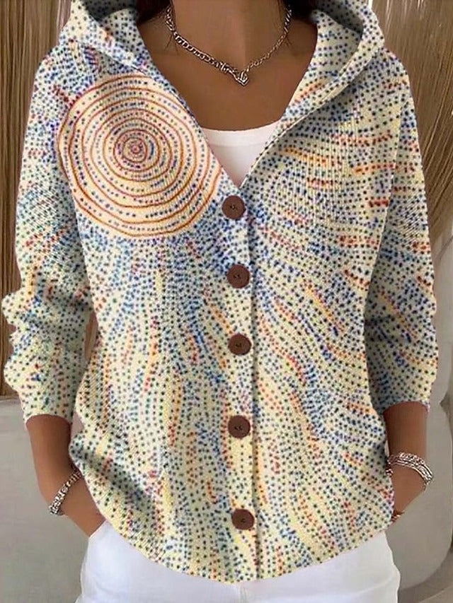 Paloma · Cardigan in maglia stampato con cappuccio