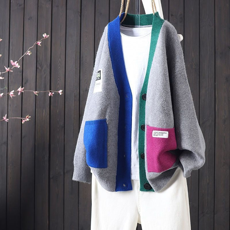 Pia · Cardigan accogliente a blocchi di colore