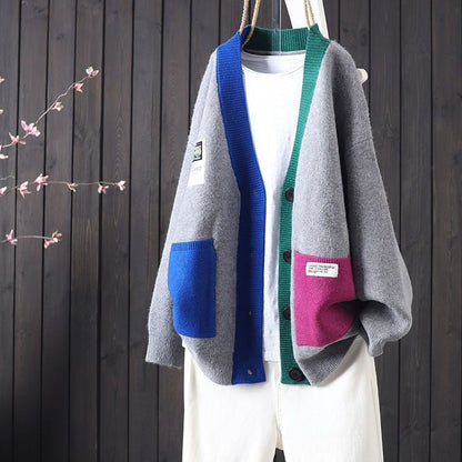 Pia · Cardigan accogliente a blocchi di colore