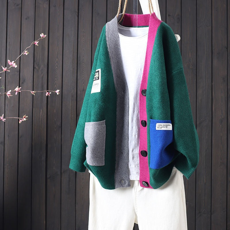 Pia · Cardigan accogliente a blocchi di colore