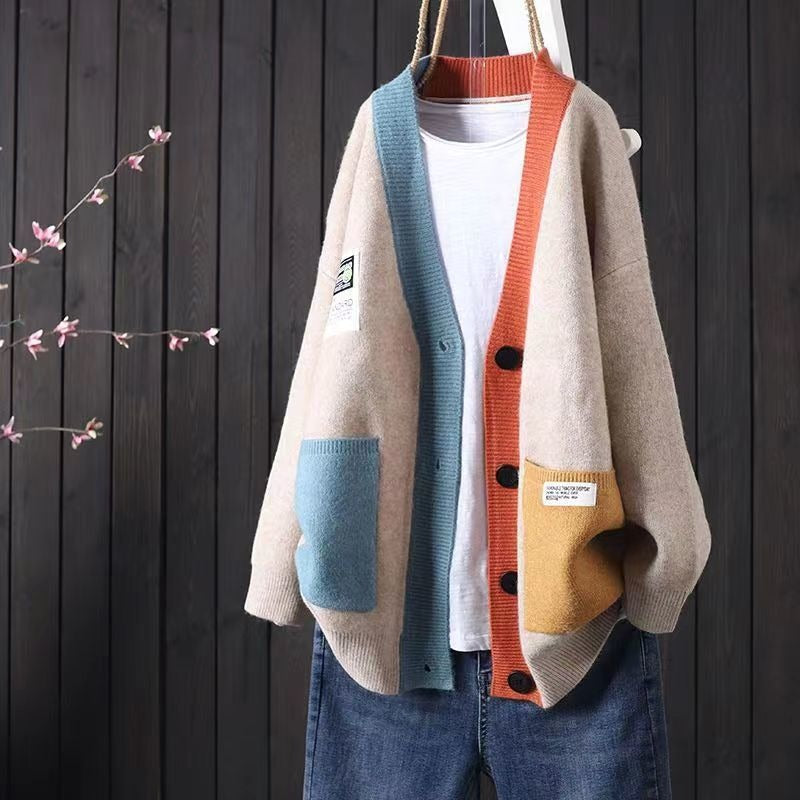 Pia · Cardigan accogliente a blocchi di colore