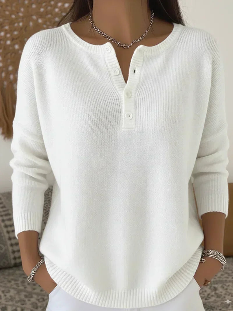 Helena · Maglia in filato con bottoni Henley