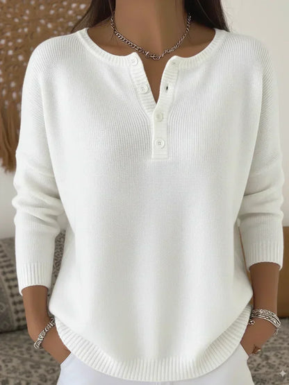 Helena · Maglia in filato con bottoni Henley