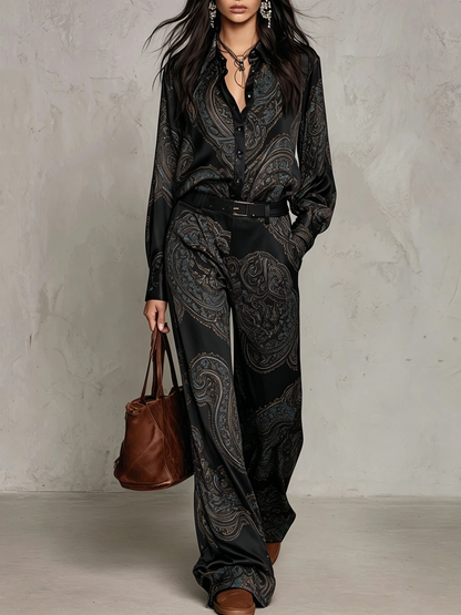 Completo satin paisley bordeaux