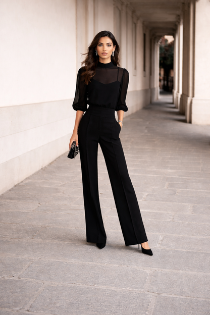 Valentina · Completo tre pezzi con pantaloni ampi